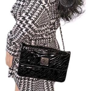 Anne Klein Black Patent Lion Lady Adjustable Shoulder Strap Bag | Color: Black